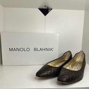 Manolo Blahnik Brown Giungla Nappa Quilted Women's Shoes Size 36-1/2